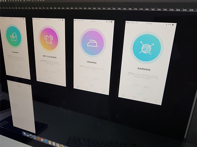 Laundry App gradient interface ios mobile ui userexperience ux