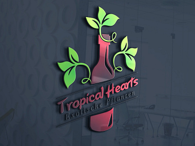 Tropical Hearts Logo branding design illustration logo logodesign logos plants plants logo