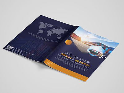 Modern Logistics A4 Bi Fold Brochure a4 a4 size bi fold bi fold branding brochure brochure design company profile corporate editable flyer freight brochure logistics logistics freight brochure printable