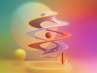 Spheres / Spirals 3d abstract abstract art blender3d blenderrender colours cyclesrender glossy rainbow specular surreal texture