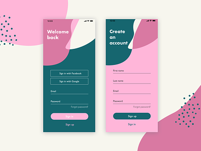 Sign Up 100 day challenge 100daysofui color palette create account day 1 sign in sign up ui design welcome back