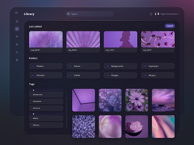 File Manager Dashboard UI 🔮 Library Page 2021 design admin clean design cloud dark mode dark theme desktop documents dropbox file manager file preview flat folders glassmorphism library app minimalism project management upload ux web app