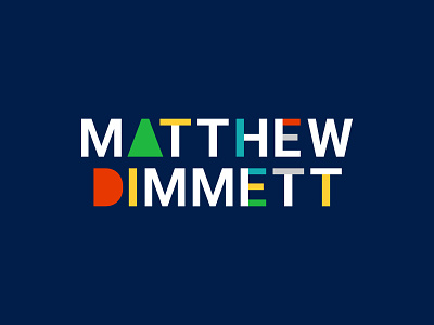 New Matthew Dimmett Creative Logo blue branding logo primary colors type