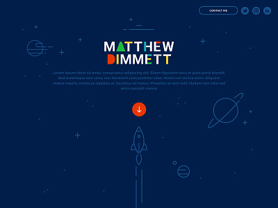 New Matthew Dimmett Creative Website flat design illustration primary colors space
