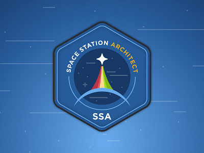 Space Station Architect Logo badge blue logo nasa space space station