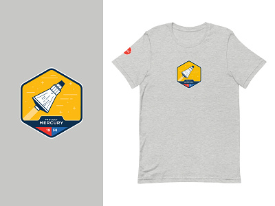 Nasa Mercury T-Shirt (Order Now!) apparel badge gray mercury nasa