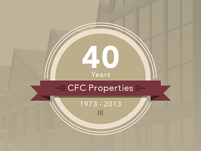 CFC Properties 40 Years Badge 40 years badge faded image red yellow