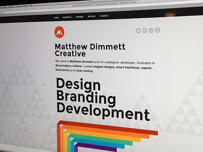 Matthew Dimmett Creative Launched launch personal site portfolio proxima nova rainbow