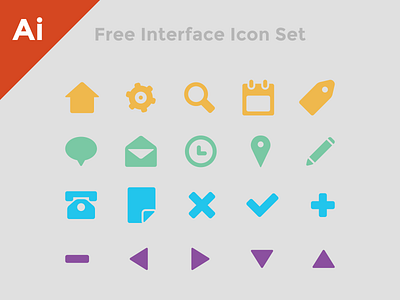 Free Interface Icon Set ai eps flat free icon icons illustrator interface set simple