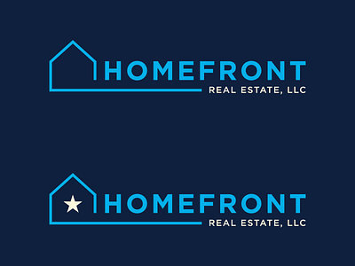Final Logos Homefront Real Estate Logos blue home house logos real estate