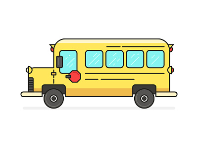 School Bus illustration line art school bus