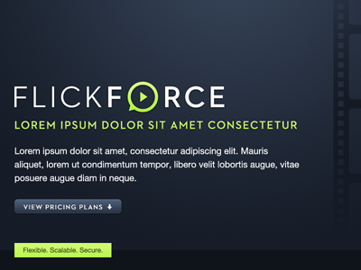 FlickForce application blue dark film green movies neutraface display text