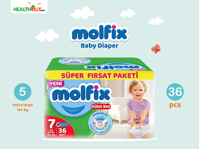 Molfix Baby Diaper banner branding design editing faccbook banner graphic design graphicdesign illustration illustrator minimal vector