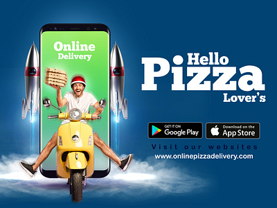 Hello Pizza Lover's banner design