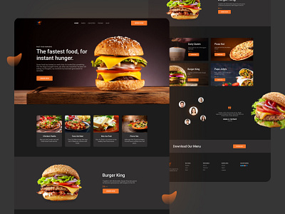 E-commerce Burger Landing Page - Dark Mode