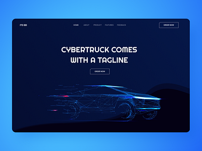 Tesla Cybertruck Header Exploration agency cybertruck design electric hero landing page landing page design minimal team tesla truck unfold ux vehicle web website