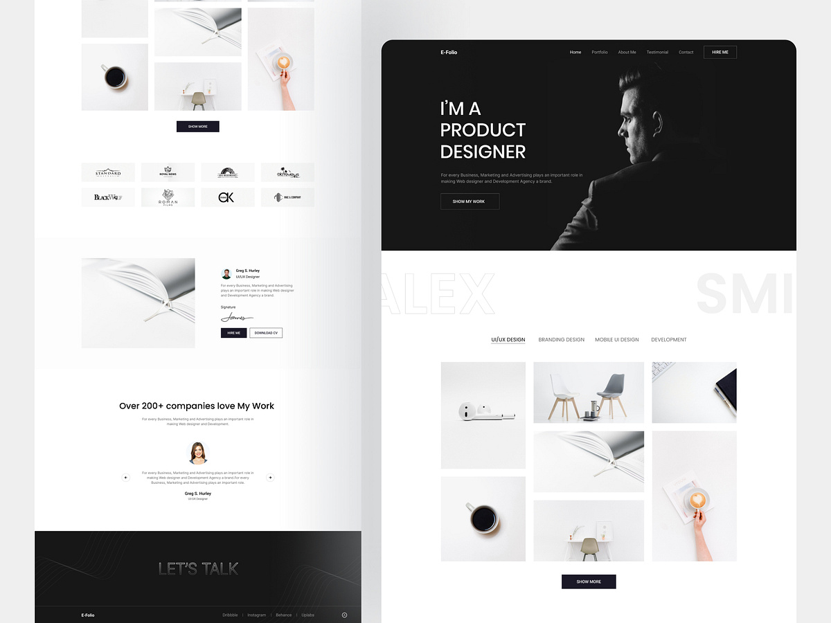 Minimalist Portfolio Landing Page by Arafat Mahfuz 🔥 for ITO Team on ...