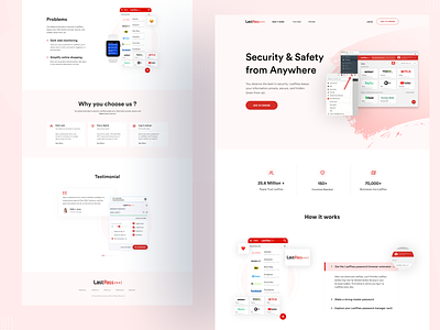 SaaS Landing Page - LastPass animation desktop education landing page header homepage landing landing page landing page design landing page ui motion product page productdesign quillow saas template template builder template design video webflow website