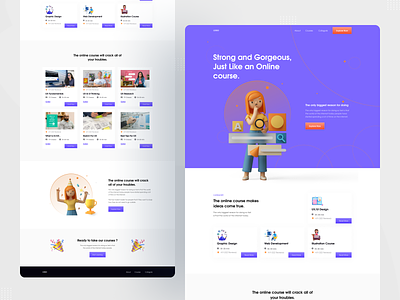 Online Course Landing Page app class room course designer e learning education landing page madhu mia online course popular shot product design product designer product page ui ui ux vertual class visual design web web design website design