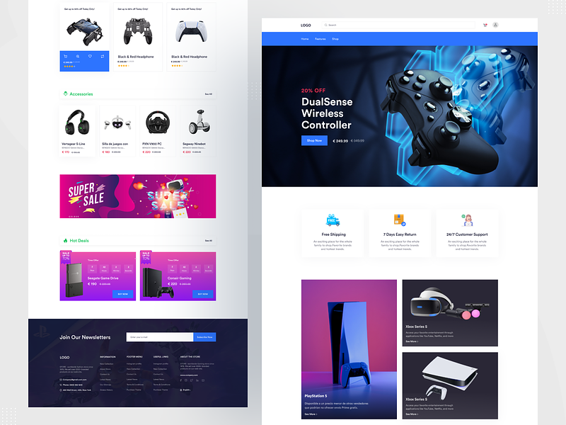 Product Page screen design idea #182: Gaming Product  Landing Page - E-commerce