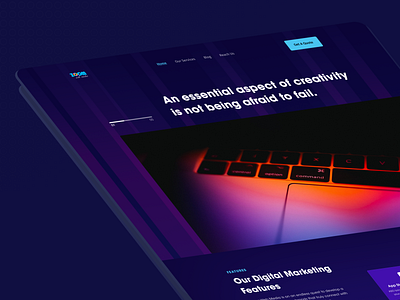 Digital Agency Landing Page ( Dark Mode ) - Header agency business digital homepage landing landing page landing page design marketing agency minimal studio ui uidesign ux ui design web webdesign