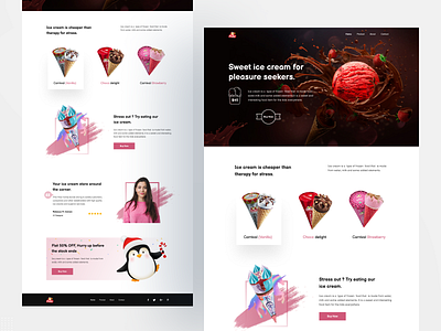 Ice Cream  landing page - Polar