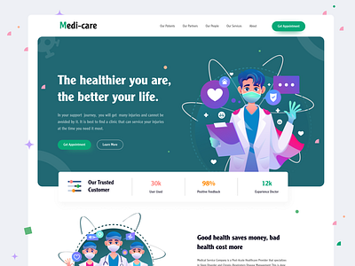 Medical Service Landing Page - Header Exploration