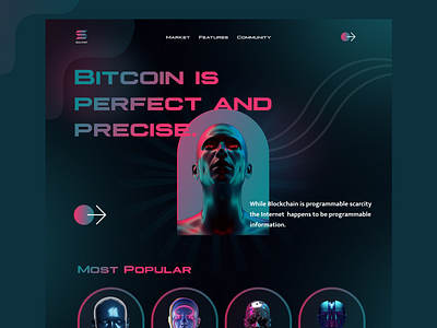 NFT Marketplace - Landing Page Design blockchain clean crypto cryptocurrency dark design homepage landing page landingpage marketplace minimal nft nfts token ui ui design ux web web design website