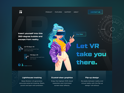 VR ( Virtual Reality ) Landing Page Design
