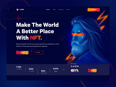 NFT Marketplace - Landing Page Design community crypto design header homepage illustration landing landing page landingpage nft nfts product page ui ui design uiux web web design web page web site website