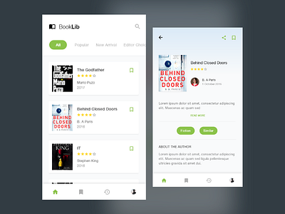 Book Library android app book design iphone library store ui