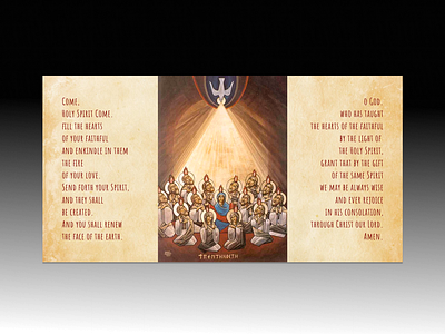 Prayer to the Holy Spirit. Wallpaper, triptic, presentation