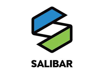 Salibar logotype blue green hexagon s