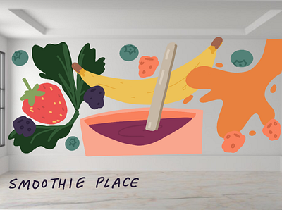 Hypothetical Mural: Smoothie restaurant acrylic art aesthetic art artist design illustration illustrator mural muralist procreate smoothie