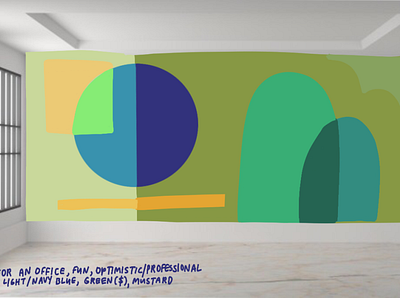 Hypothetical Mural: Office Space acrylic art aesthetic art artist design illustration illustrator mural muralist office office space procreate professional