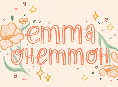 emmaohemmoh logo aesthetic art artist design illustration logo procreate