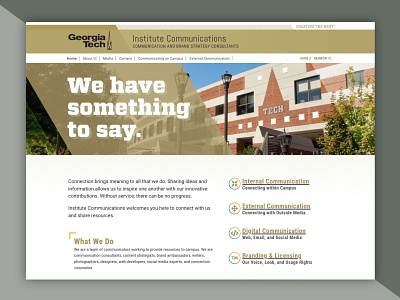 Institute Communications University Website academic branding communications design drupal ui web design