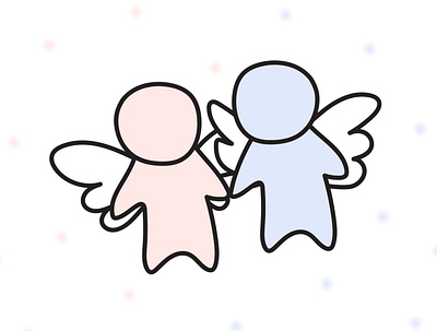 Angel-like Partner cute design digital art illustration wedding