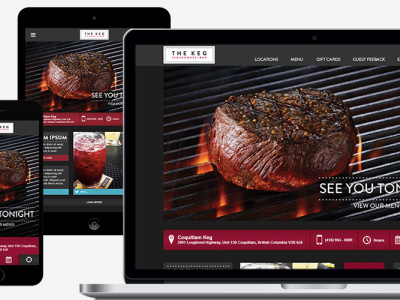 Interface design + User experience - Keg Restaurants design food interface design restaurant ui user experience ux web website