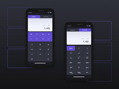 Regular and Cientific Calculator 004 app calculator dailyui dailyuichallenge math purple scientific