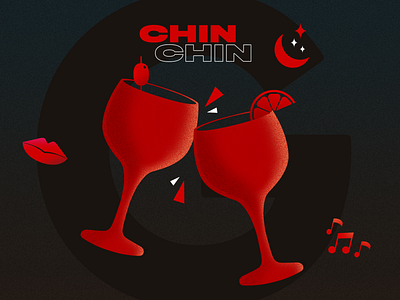 chin chin design flat illustration minimal night party vector