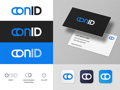 onID blue branding branding design logo