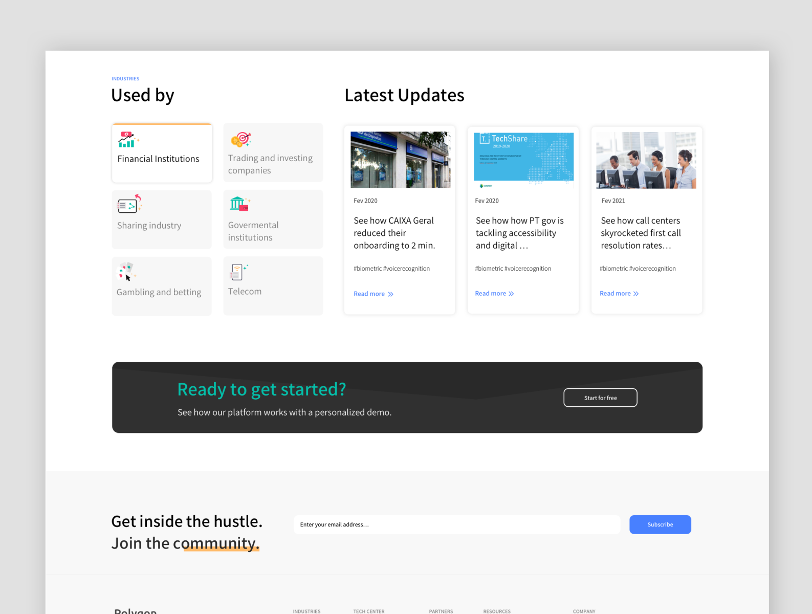 Website section by Maria Francisca Fonseca on Dribbble