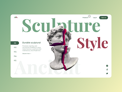 Sculpture clean design logo minimal ui ux web website website design