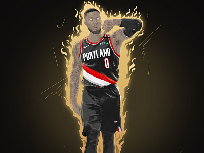 Dame DOLLA aomc damedolla digitaldrawing illustration nbaplayoffs ripcity ripcityontheyass sportsillustration