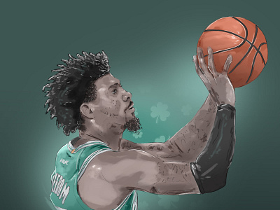 Marcus Smart aomc bleedgreen boston digitaldrawing illustration nba nba playoffs