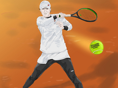 Iga Swiatek aomc digitaldrawing illustration rg20 rollandgarros sportsillustration teamswiatek tennisdrawing
