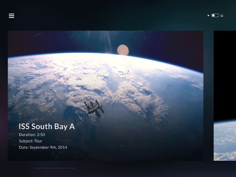 Space UI animation app interface intro ios ipad outer space planet space transition ui ux