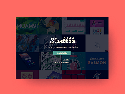 Stumbbble app css designer designers javascript portfolio ui ux web webapp website