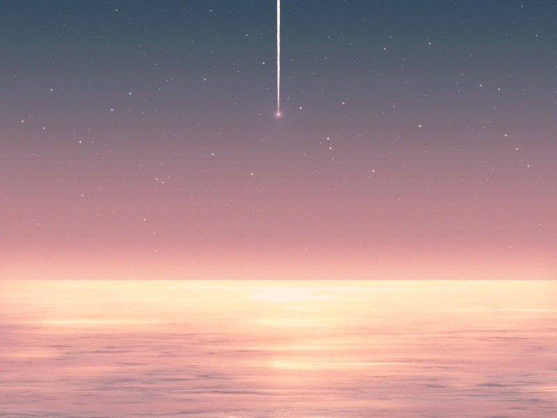 Starfall animation gif glitch loop reflection sunset water